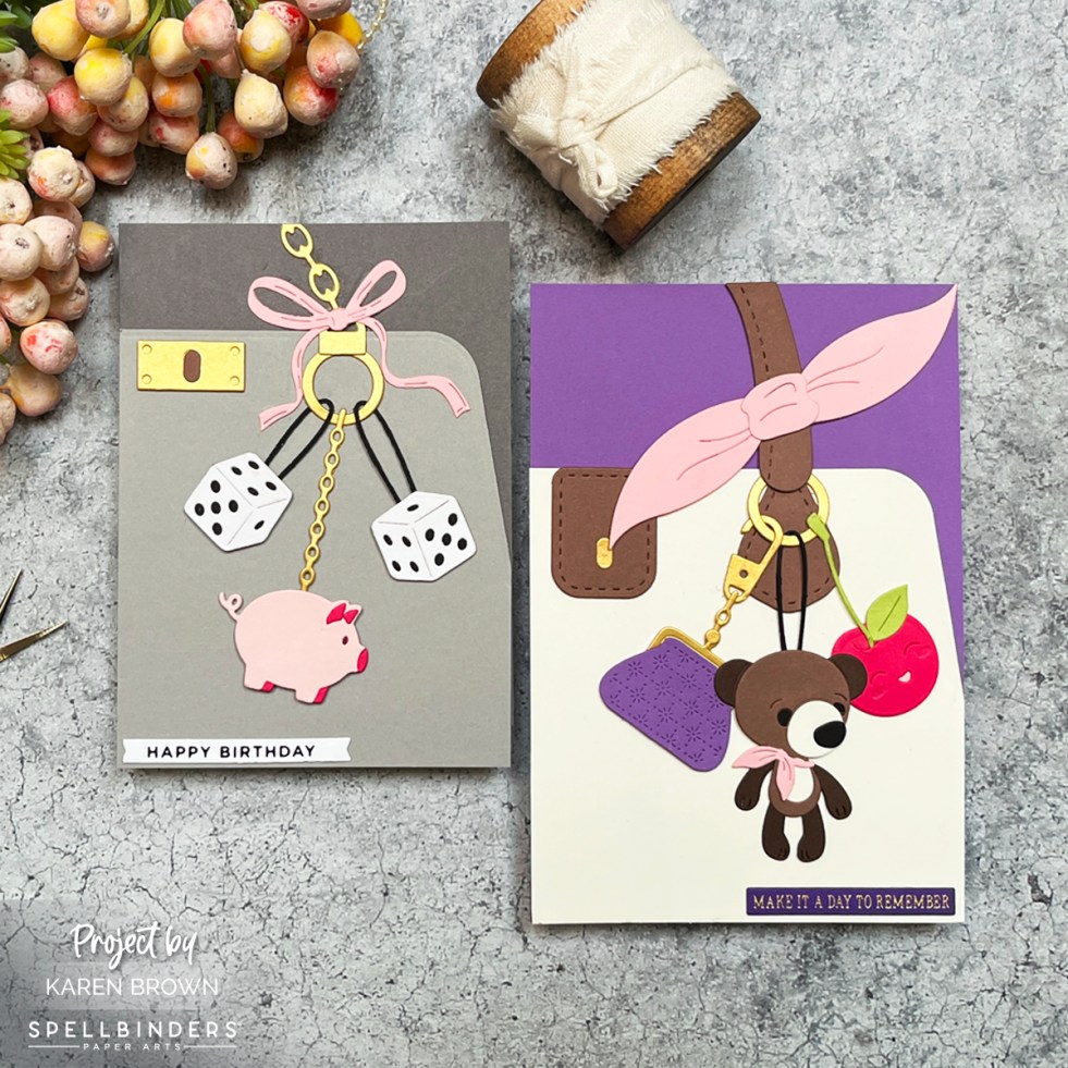 Purse theme handmade card.