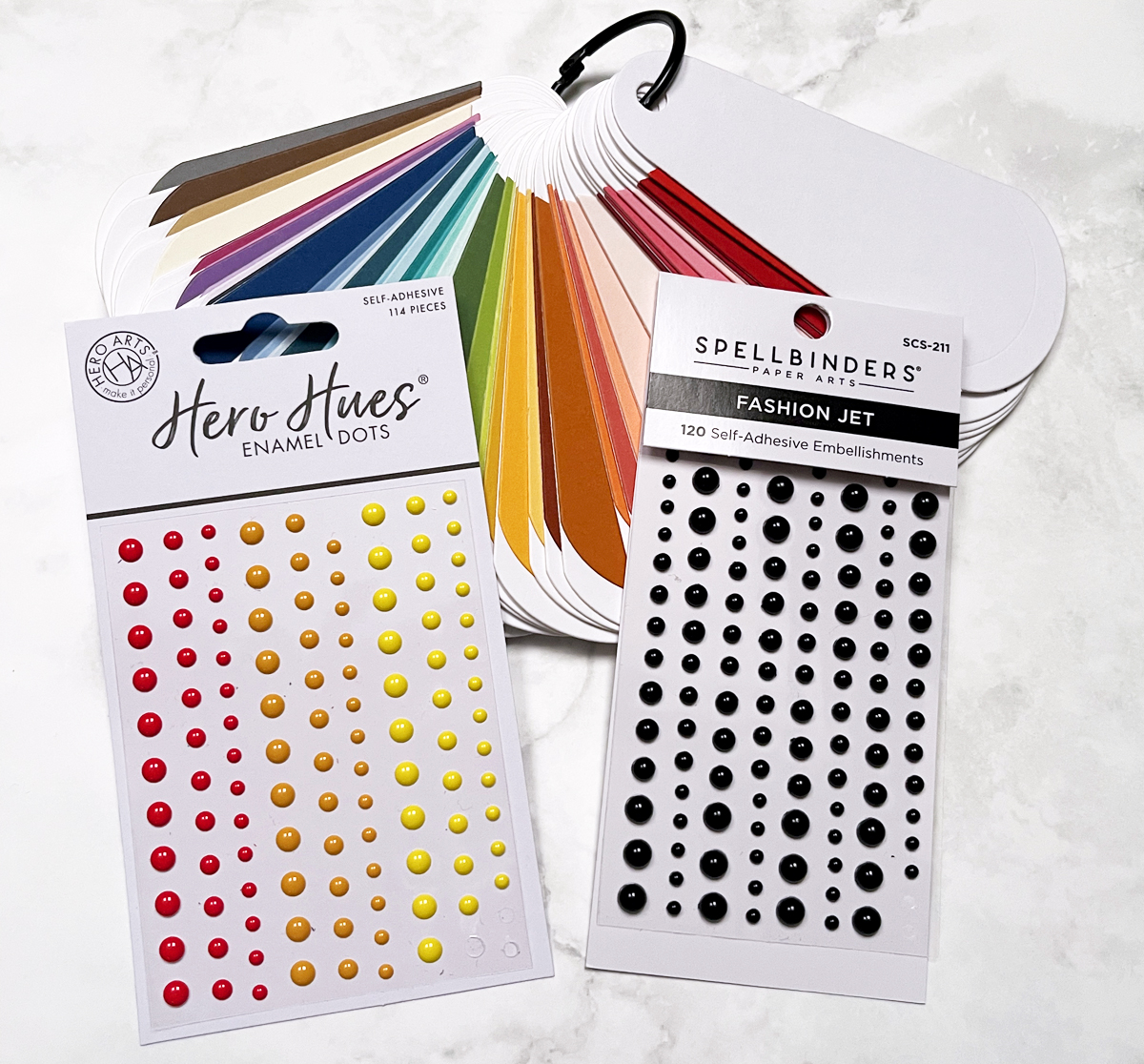 Best Papercrafting Embellishment:  Spellbinders and Hero Arts Enamel Dots.