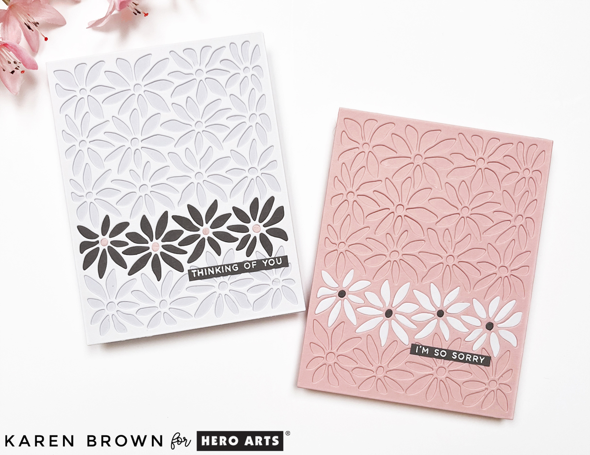 Two modern and elegant floral die cut cards with loads of lovely texture.