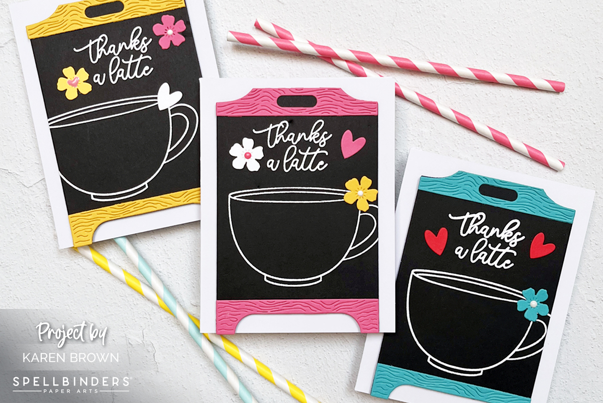 coffee themed handmade easel cards.