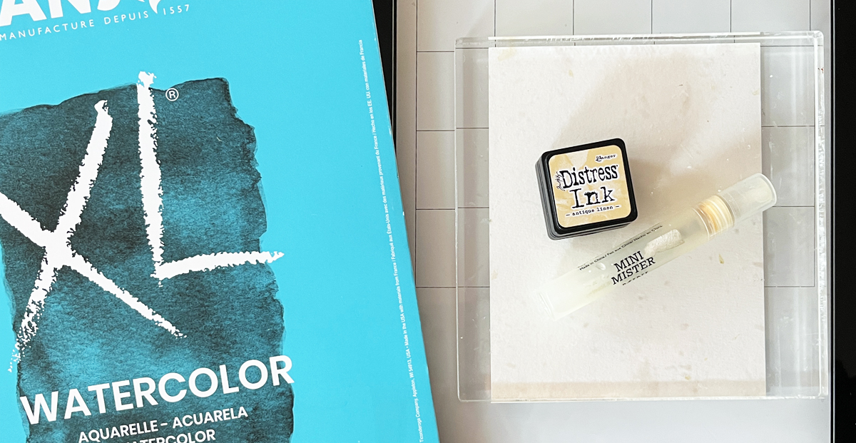 Process photo showing basic inksmoosh set-up