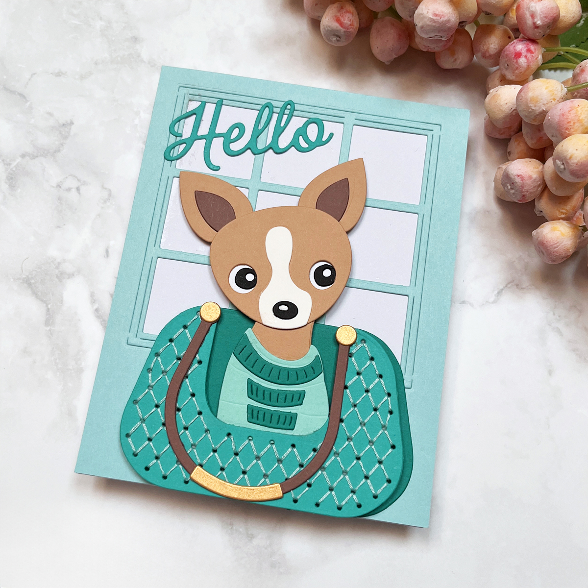 Adorable chihuahua dog card.