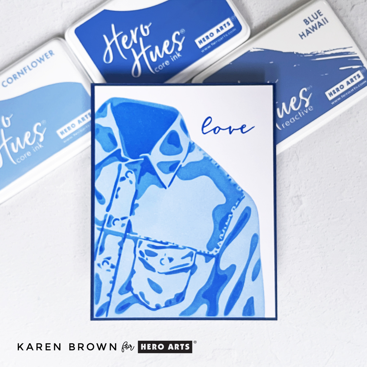 Easy one layer masculine stenciled card of a denim jean jacket