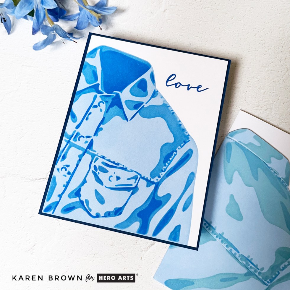 Easy masculine stenciled card