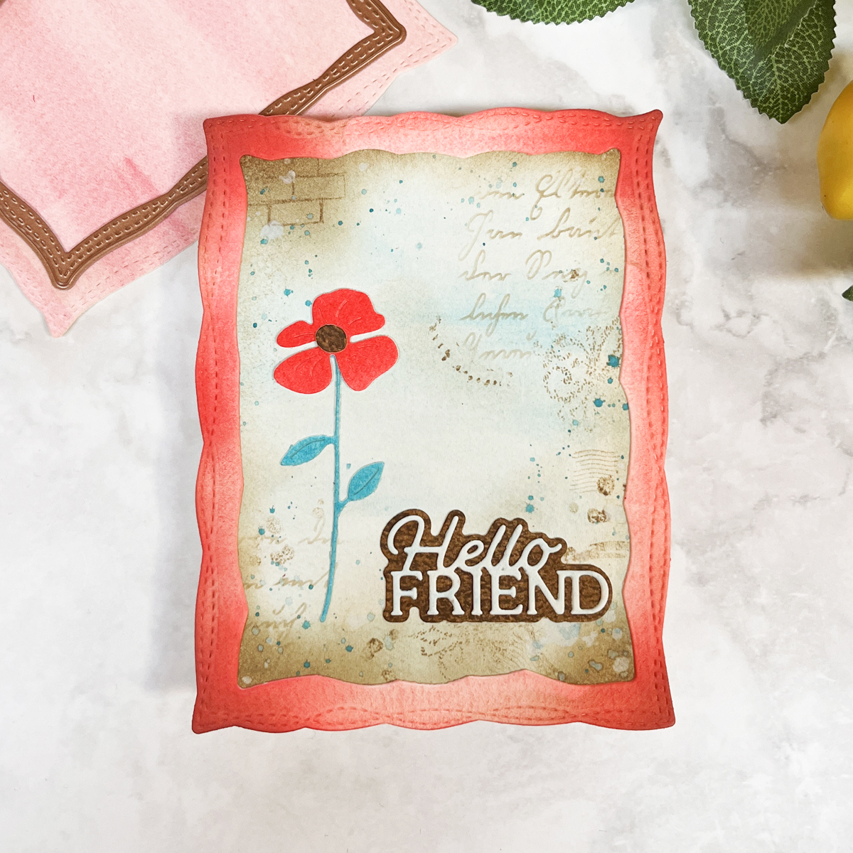 Simple die cuts work great on mixed media cards.