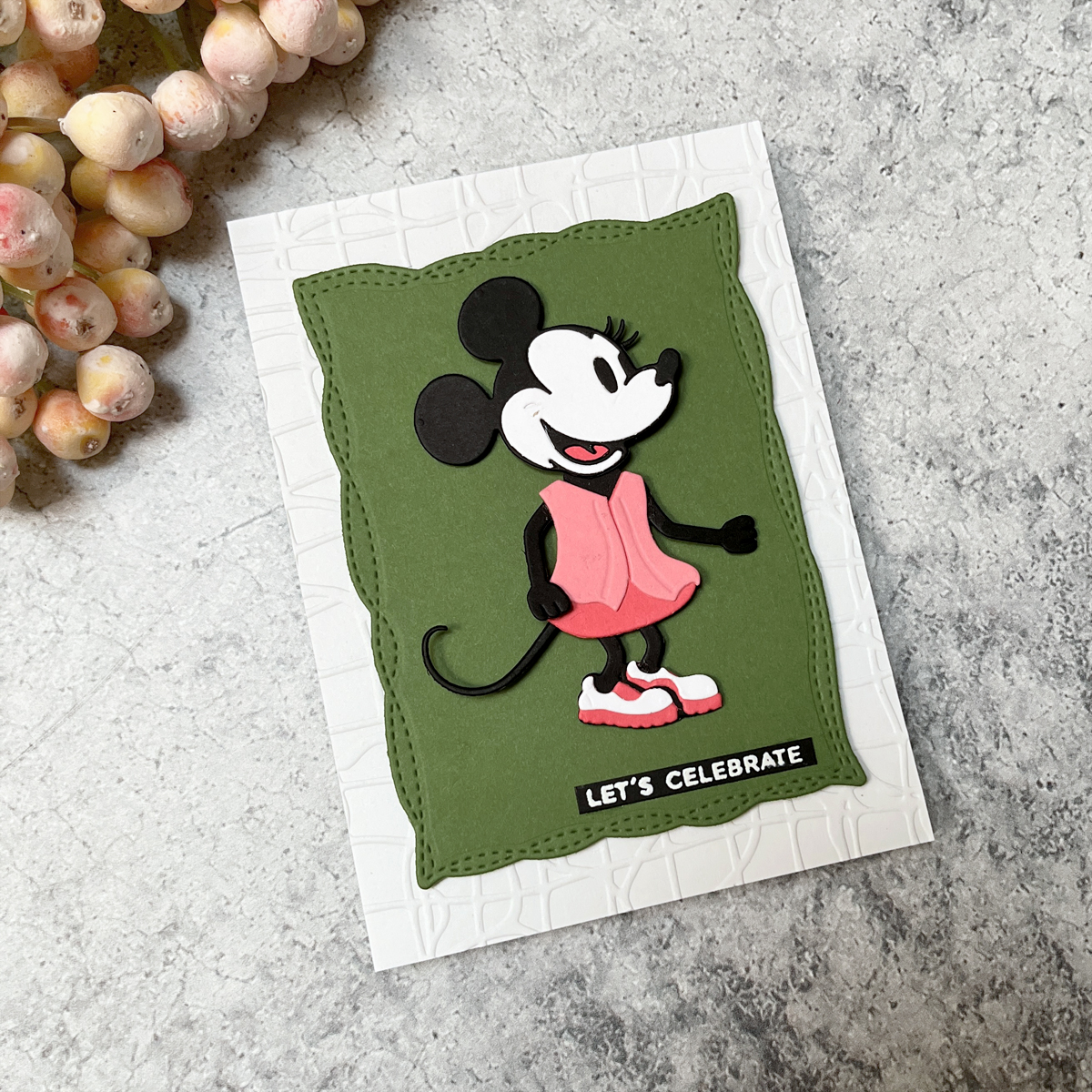 Minnie Mouse die cut birthday card