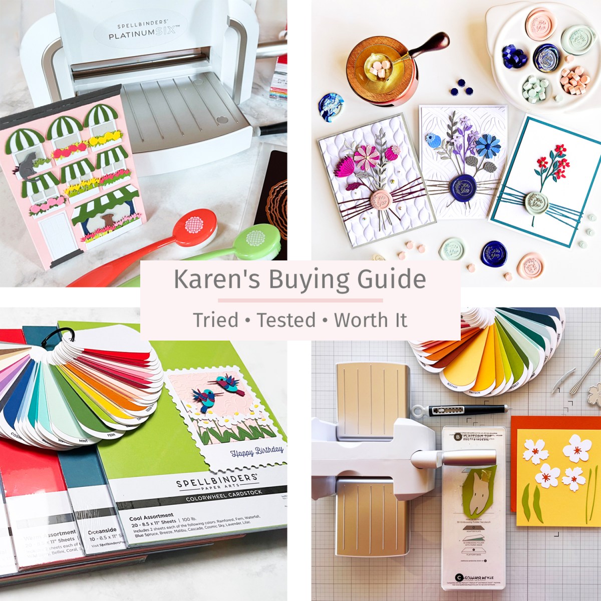 photo collage of best recommended gifts and stocking stuffers for cardmakers