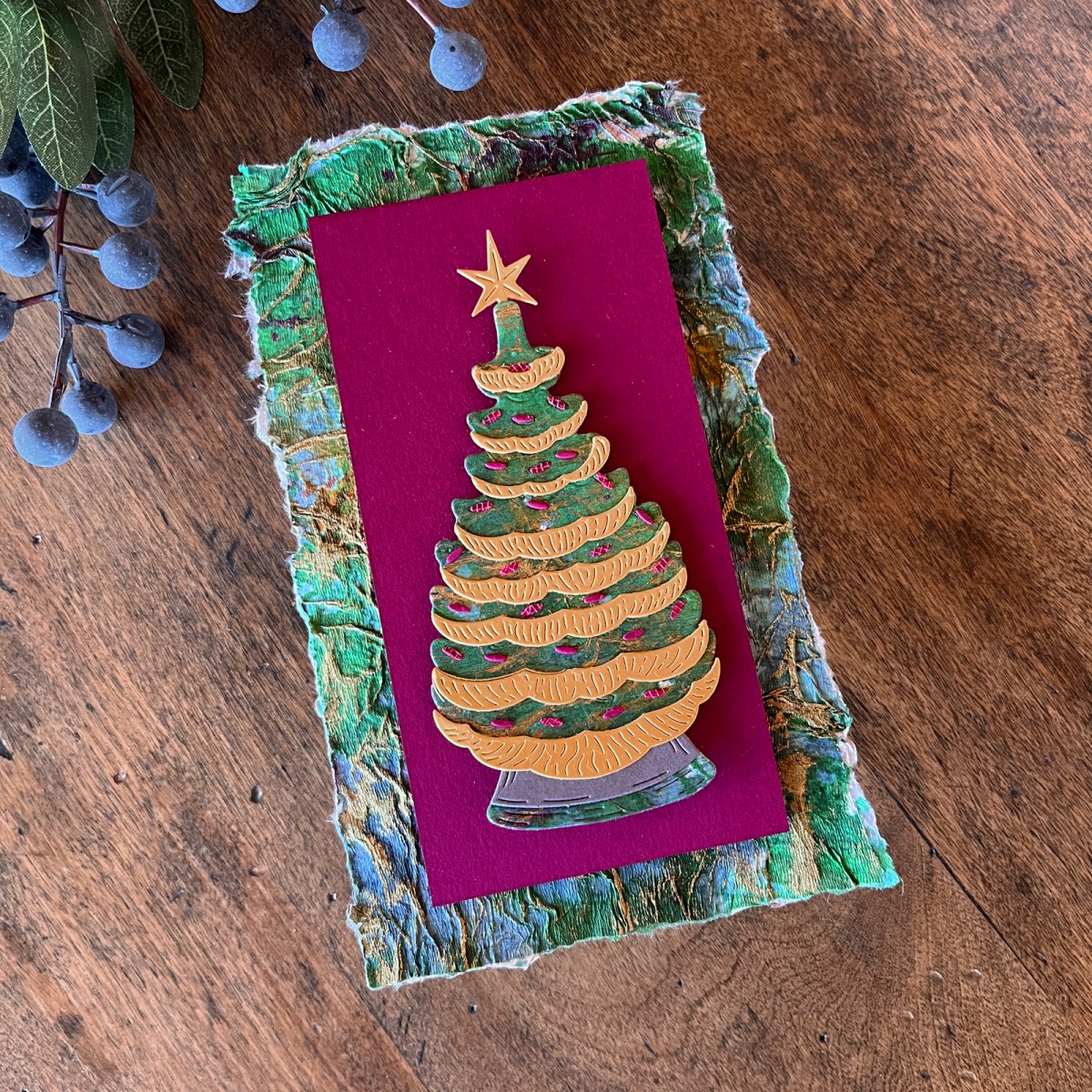 Using handmade Lokta artisan paper to create cards.